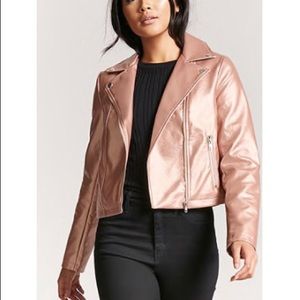 Metallic pink Moto jacket